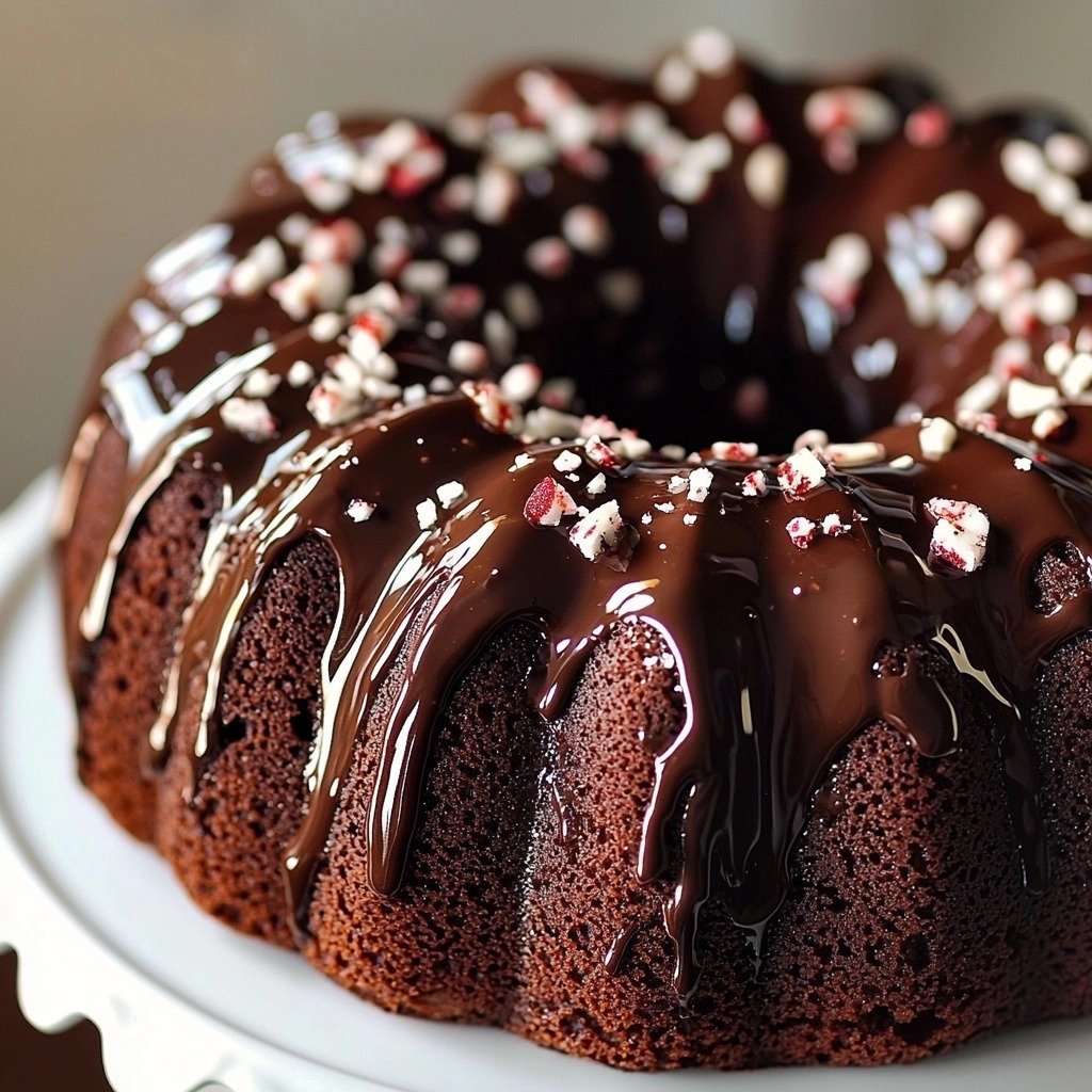 Chocolate Peppermint Bundt Cake - featured image